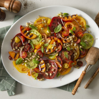 Grilled Tomato and Peach Salad