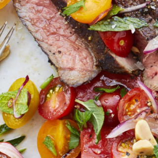 Grilled Watermelon Salad with Steak and Tomatoes