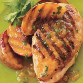 Grilled Chicken and Peaches with Chipotle-Peach Dressing