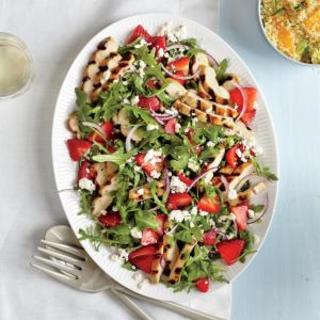 Grilled Chicken Salad with Strawberries and Feta