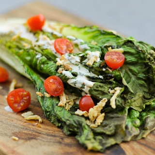 Romaine Salad with Spicy Ranch, Tomatoes and Fried Onions