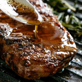 Grilling Steak with Browned Butter Sauce