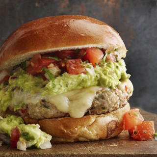 Guacamole Turkey Burgers with Pepperjack Cheese