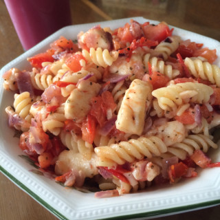 Halloumi and tomato pasta