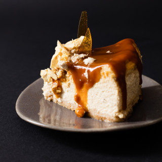 Halva and Rooibos Cheesecake with Caramel Topping