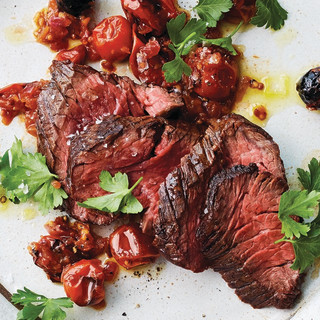 Hanger Steak With Tangy Tomato Relish