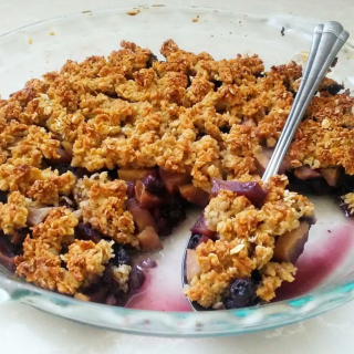Healthy Apple Blueberry Crumble