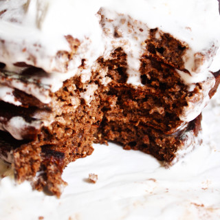 Healthy Chocolate Pancakes with Coconut Whipped Cream [21 Day Fix]