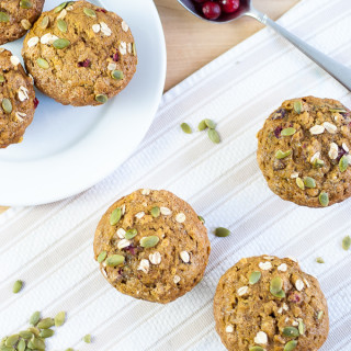Healthy Pumpkin Muffins with Cranberries