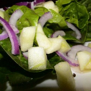 Hearts of Romaine Salad with Apple, Red Onion and Cider Vinaigrette