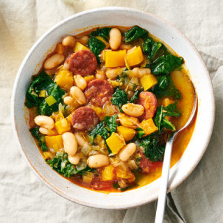 Hearty Kale, Squash and Bean Soup