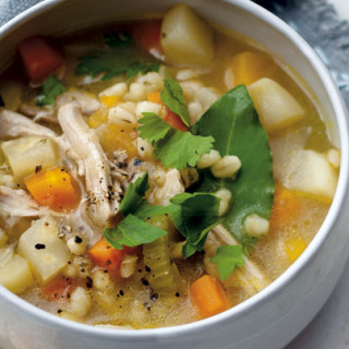 Hearty root and barley soup