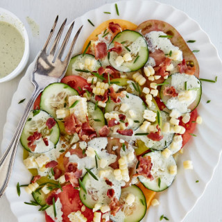 Heirloom Tomato Salad with Green Goddess Buttermilk Dressing &ndash; Garden