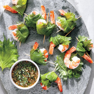 Herb-Wrapped Shrimp with Lemongrass Dipping Sauce