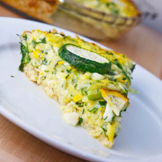 Herbed Zucchini and Feta Quiche with a Brown Rice Crust 