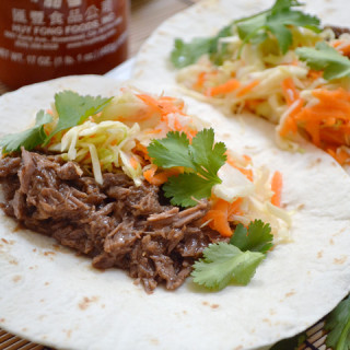 hoisin beef tacos with sweet and sour slaw
