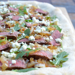 Steak Caramelized Onion and Blue Cheese Pizza