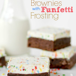 Homemade Brownies with Funfetti Frosting