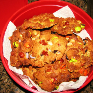 Hoo-haws (peanut butter cookies with, m&m's, reese's pieces and peanuts