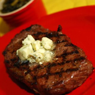 Hot Tubbed Ribeyes with Gorgonzola Butter