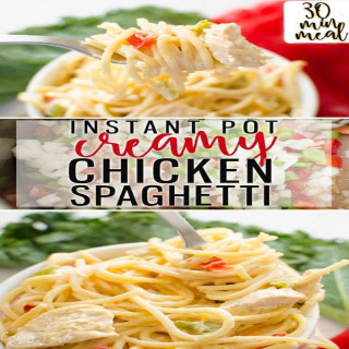 Instant Pot Creamy Chicken Spaghettis 