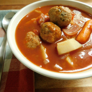 Italian style chicken meatball stew