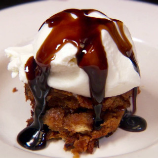 Jack and Cola Bread Pudding with Whiskey Ice Cream