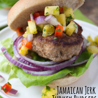 Jamaican Jerk Turkey Burgers with Pineapple Salsa