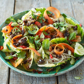 Jamie's Spiced Crispy Beef Salad with Noodles and Crunchy Veggies