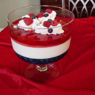 Jello salad - red, white and blue