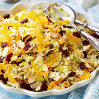 Jewelled rice salad with apricots and almonds