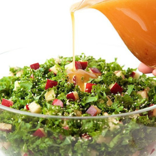 Kale and Apple Salad with Honey Ginger Dressing