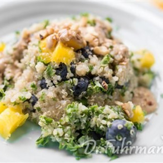 Kale and Quinoa Salad with Blueberries and Mangos