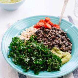 Kale, Black Bean, and Avocado Burrito Bowl