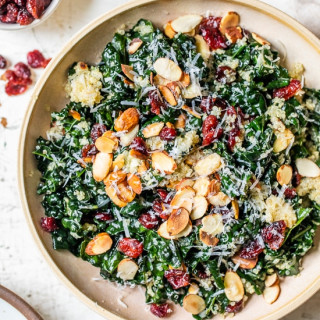 Kale Salad with Quinoa and Cranberries