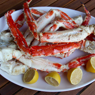 King Crab Legs Brushed with Lemon Vermouth Butter