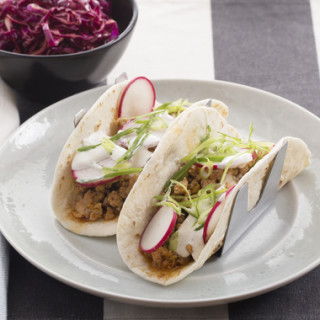 Korean Pork Tacos with Spicy Red Cabbage Slaw