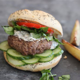 Lamb Burgers with Watercress and Creamy Mint Sauce