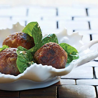 Lamb Meatballs with Spinach Salad