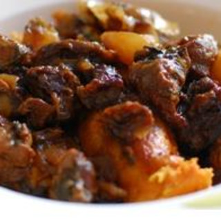 Lamb tagine with almonds, prunes and apricots