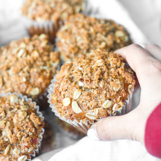 Leftover Cranberry Sauce Muffins with Oat Streusel Topping