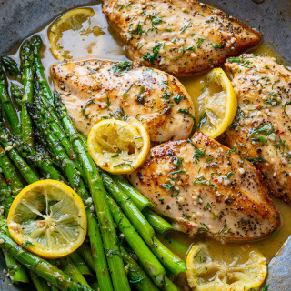 Lemon and Dill Butter Garlic Chicken and Asparagus