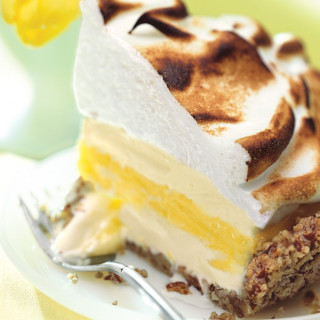 Lemon Meringue Ice Cream Pie in Toasted Pecan Crust