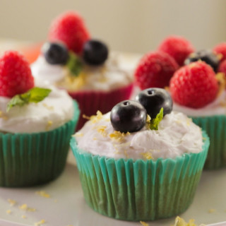 Lemon-Olive Oil Cupcakes with Coconut Whipped Cream