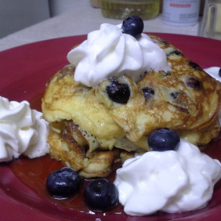 Lemon-Ricotta Blueberry Pancakes & Blueberry Syrup