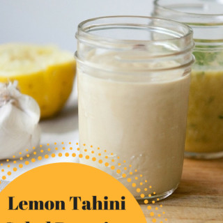 Lemon Tahini Salad Dressing - A Tangy Dressing on Top of Mixed Greens