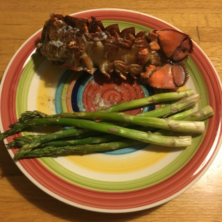 Lobster tail with asparagus