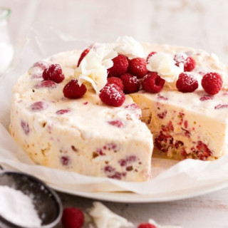 Low-fat berry and meringue ice-cream cake
