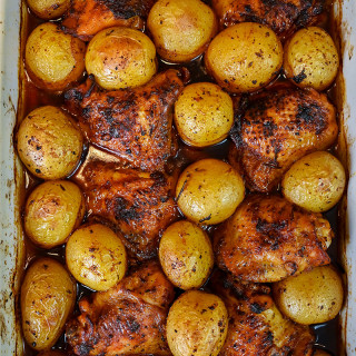 Marinated Chicken Thighs &amp; Potatoes