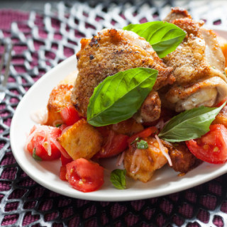 Marjoram-Garlic Chickenwith Jersey Tomato Panzanella